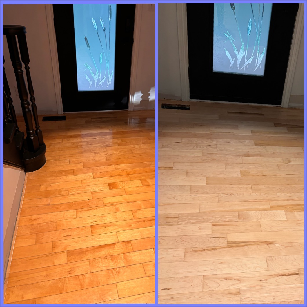Hardwood floor sanding and finishing project